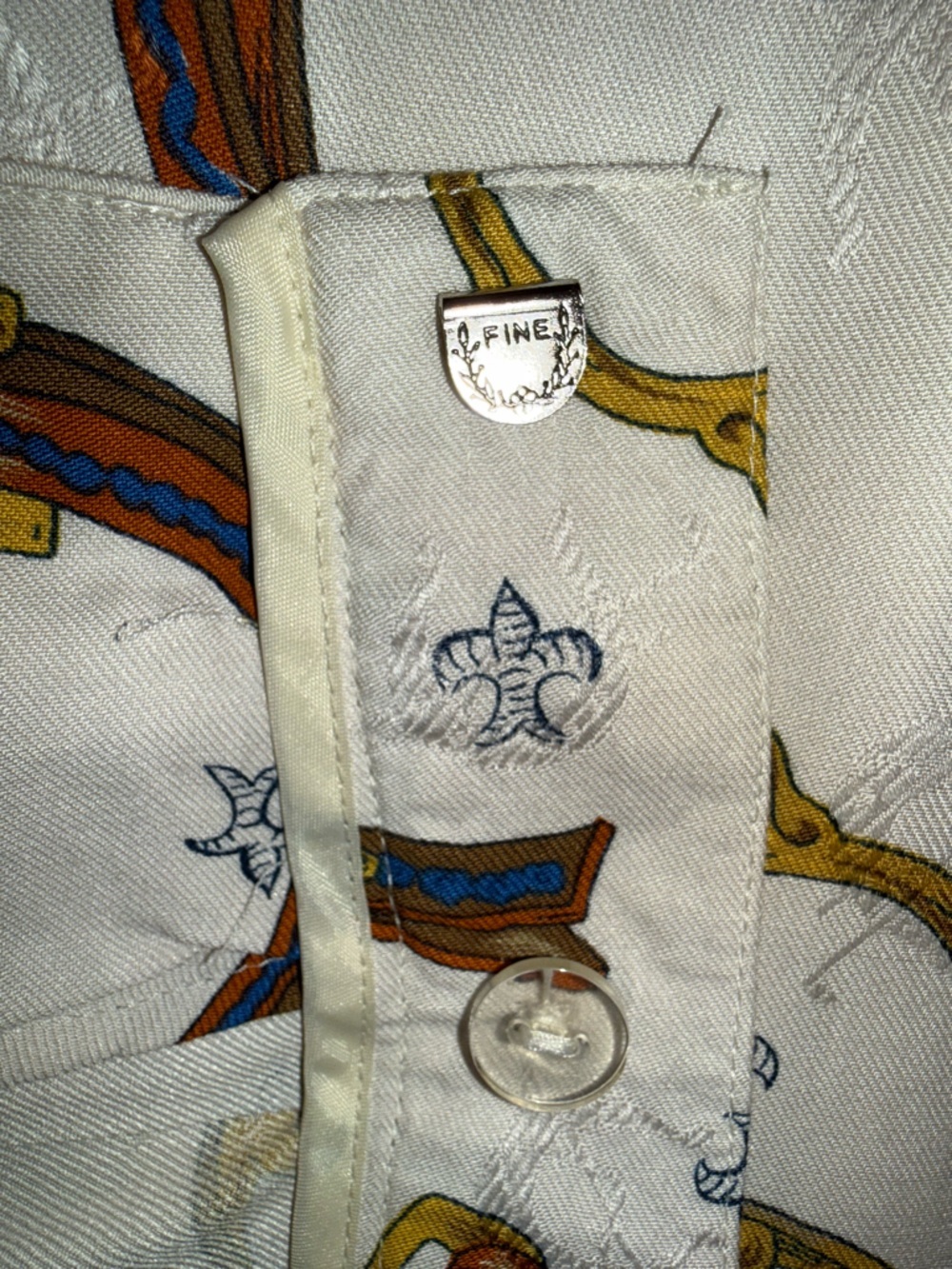 Vintage Equestrian Chain Print Pleated Midi Skirt Sz 16 Old Money Preppy Chic - Picture 8 of 14